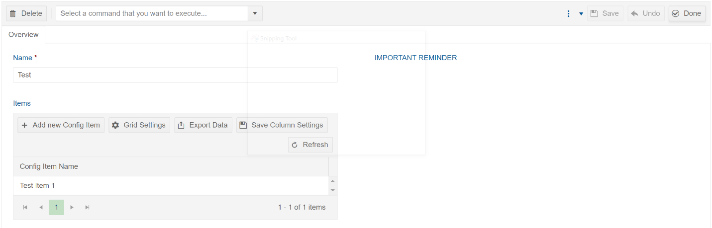 Configuration List concept