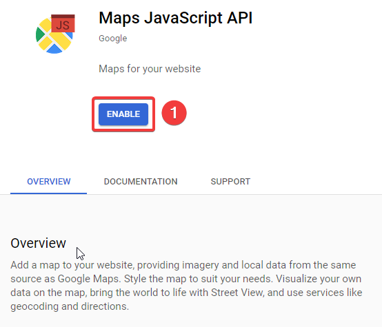 Overview of the Maps JavaScript API, created by Google