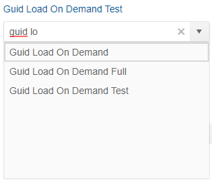 GUID Load On Demand user control, with options appearing as the user begins to type