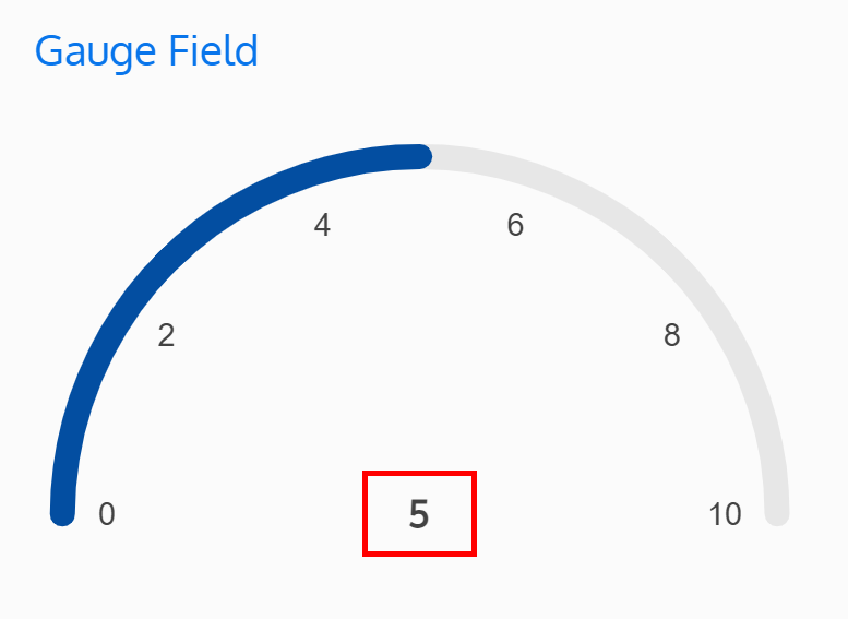 Screenshot of a gauge field's value