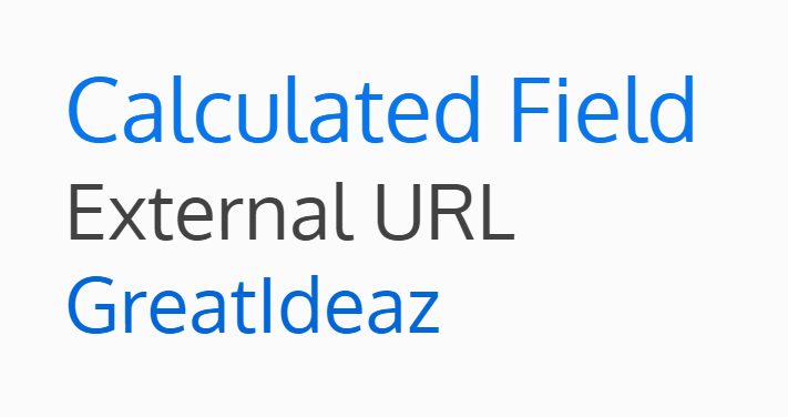 Screenshot of the external URL calculated field