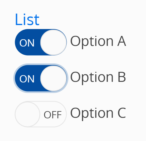 Screenshot of multi select switches