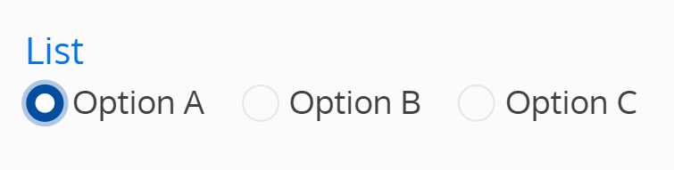Screenshot of radio buttons
