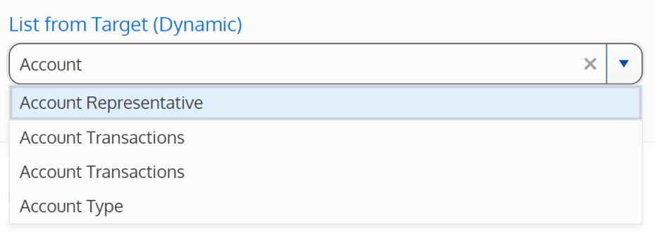 Screenshot of a List From Target (Dynamic)