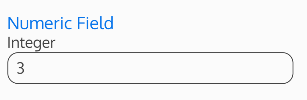 Screenshot of an integer numeric field