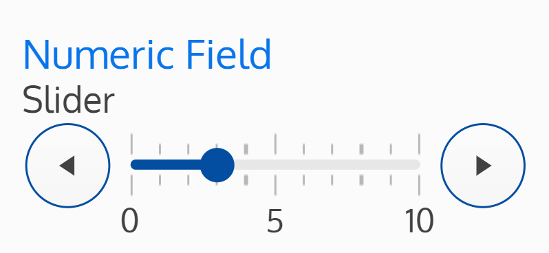 Screenshot of a slider numeric field