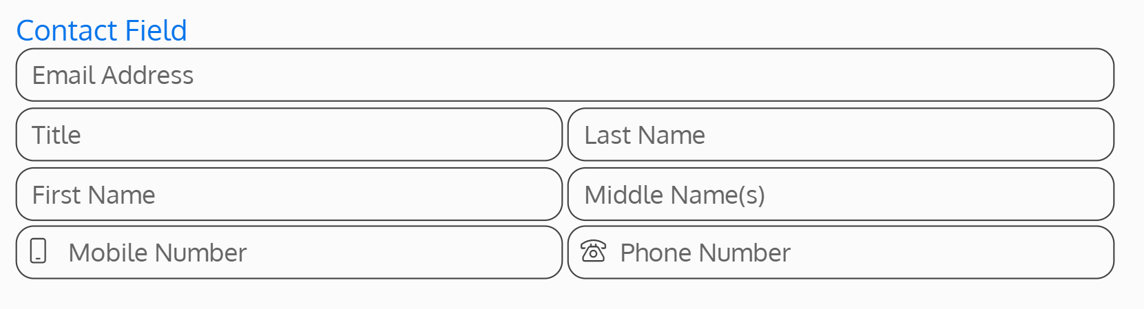 Screenshot of the contact field