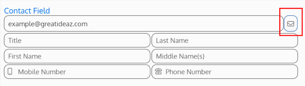 Screenshot of the send email button