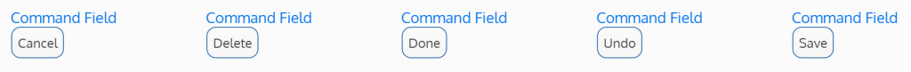 Screenshot of the command bar actions in command fields