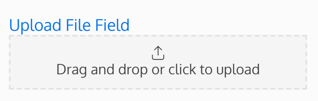 Screenshot of the upload file field