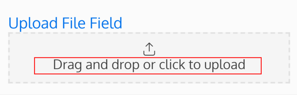 Screenshot of the upload button text