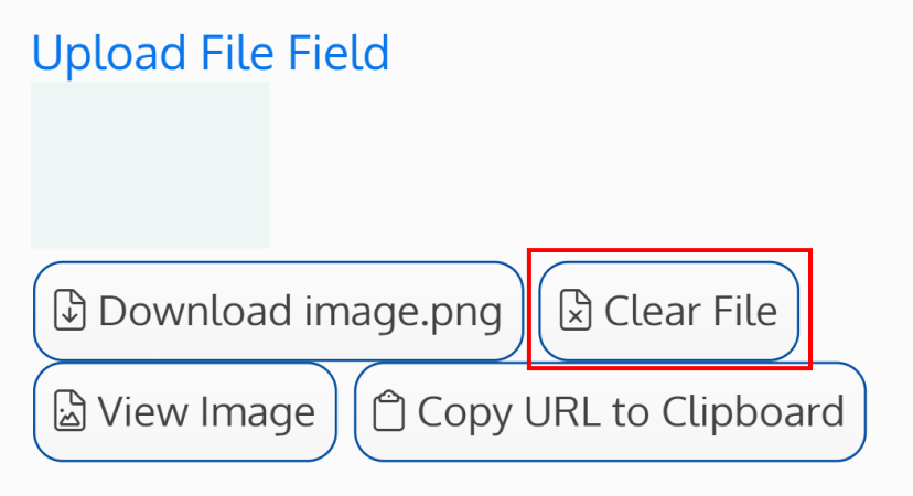 Screenshot of the clear button