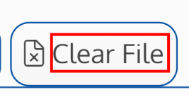 Screenshot of the clear button text
