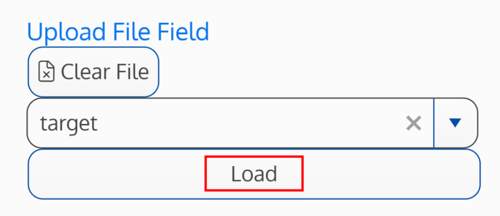 Screenshot of the import button text