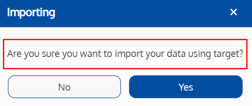 Screenshot of the text in the popup confirmation window