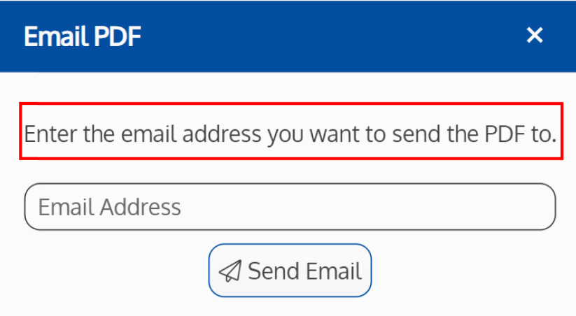 Screenshot of the email PDF window content