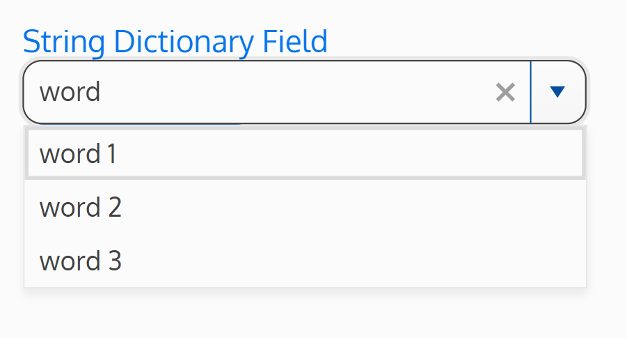 Screenshot of the string dictionary field