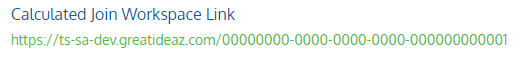 Screenshot of the join workspace link calculated field