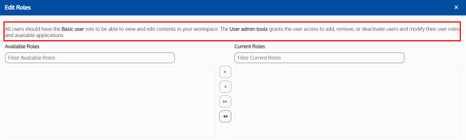 Screenshot of the edit roles window content