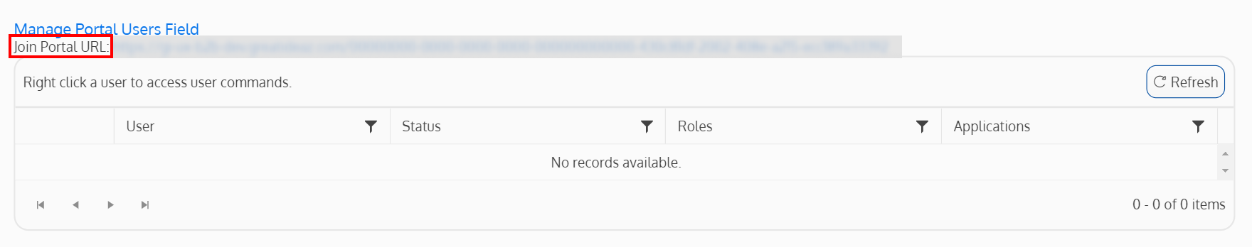 Screenshot of the join link URL label