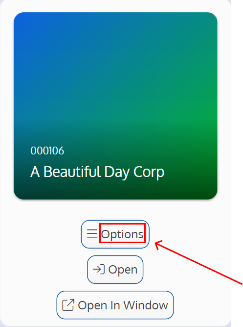 Screenshot of the load card actions button text
