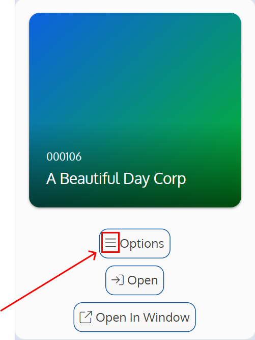 Screenshot of the load card actions button icon
