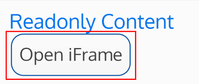Screenshot of the open iframe button