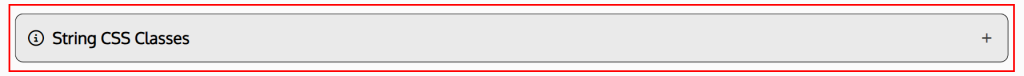 Screenshot of the CSS Classes information accordion