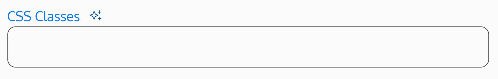 Screenshot of the CSS Classes field