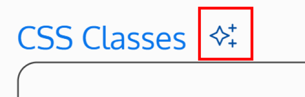 Screenshot of the CSS Classes field sparkle icon 