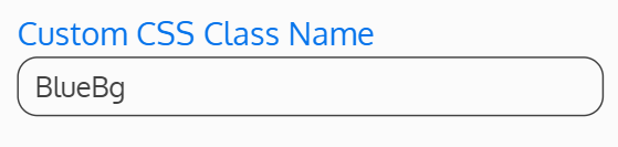 Screenshot of a custom CSS class name entered in the Custom CSS Class Name field